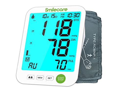 SmileCare Accurate Upper Arm Blood Pressure Monitor for Home Use