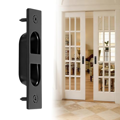 Tirador de borde para puerta corredera de 4 pulgadas, acero inoxidable 304, negro, 1 unidad para cocina, sala y baño miniatura 1