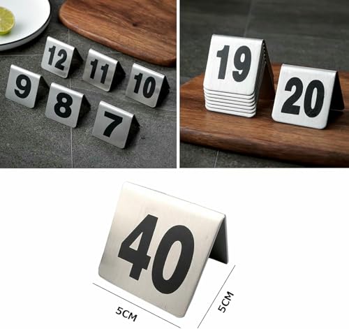 Numéro de table en acier inoxydable 1-50 double face lisible - 8