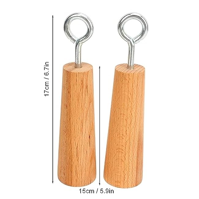 Wooden Pull Up Grips, Strength Trainer Home Gym Upper Body Core Grip Strength Training Handle Pull Up Fitness Accessories Climbing Holds Training Set