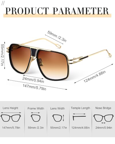 Image of Frienda 3 Pairs Mens Sunglasses Oversized