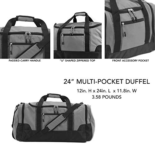 Wrangler Travel Duffel, Gray, 24 Inch 56.6L