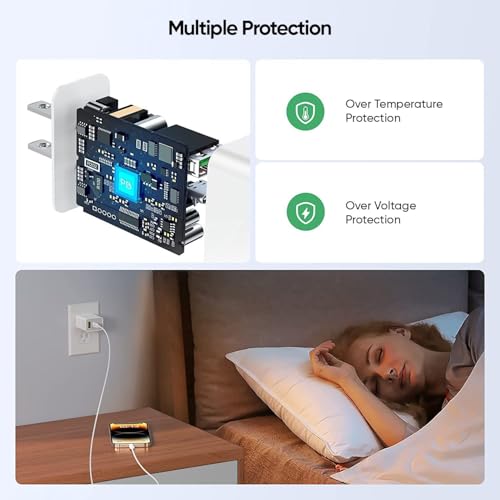 Image of DR VAKU 2 in 1 PD QC 20W Dual Port Charger Type C Adapter Compatible with iPhone 14 /14 Plus /14 Pro /14 Pro Max, 13 /12 /11 Series, iPad with 1 Meter Type C to L Data Cable PD 2.0 (Adapter+Cable)