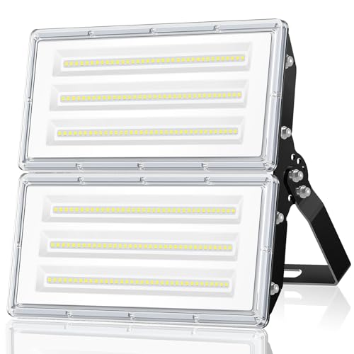 ANNIFUNLY Focos LED para exterior, 2000 W, 20000 LM potente projetor LED exterior com ângulo de feixe amplo, IP67, impermeável Floodlight Outdoor branco frio, 6500 K, luzes exteriores para jardim,