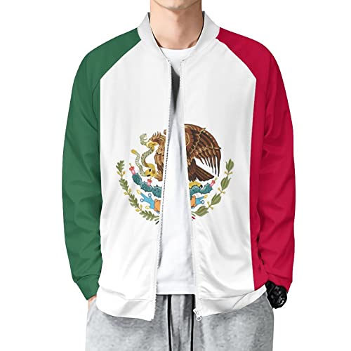 Fattyeery Mens Pullover Jacket Mexican Flag Autumn Soft and Comfortable Loose Hip-Hop for Men Long-Sleeved Sweatershirt for Boys 4XL