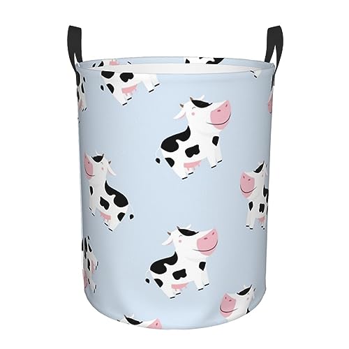 Cestos Para La Colada Linda Vaca De Granja Laundry Basket Impermeable Cesto De Almacenamiento Con Asas Cubo Para Ropa Para Dormitorio Habitación Infantil Baño 40X50Cm