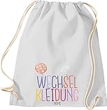 Kleckerliese Turnbeutel Schule Kindergarten Wechselkleidung Tiere Balon Maus personalisiert mit Wunschname Kinder Rucksack Tasche, hellgrau