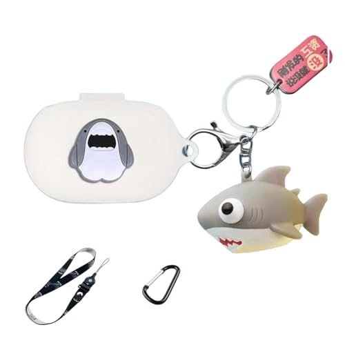 Compatible with Anker Soundcore Space A40 用 おしゃれ 創造性 Bluetooth イヤホン シリコン保護スリーブ 360°全面保護 傷防止 落下防止 防塵 防水 着脱簡単 カラビナ付