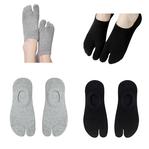 Image of Flip Flop Tabi Socks Split 2 Toe No Show Low Cut Socks Cotton Big Toe Ankle Japanese Style Sock 2 Pairs