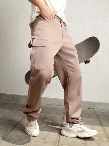 Image of Hubberholme Men Smart Casual Summer Cotton Loose Fit Mid-Rise Trousers 65