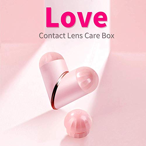 image for Portable Contact Lens Case, Oweilan Fashion Heart-Shape Contact Lens C