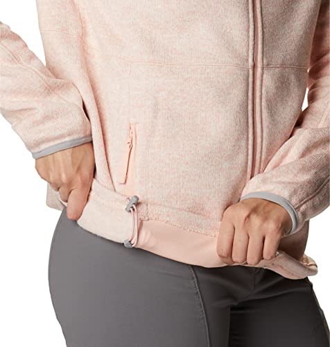 Columbia Women's Sweater Weather Full Zip, Peach Blossom Heather, Large #TOP5