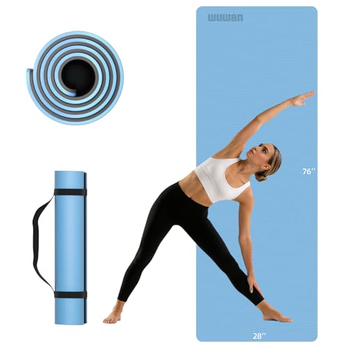 WUWAN �Ɍ����K�}�b�g - ����10mm(2/5�C���`) ����76x28�C���` ����~��TPE�t�B�b�g�l�X�}�b�g �L�����[�X�g���b�v�t�� �j�����p ���ړI�G�N�T�T�C�Y�}�b�g �j�����p ���K �s���e�B�X �t�B�b�g�l�X �z�[���W�� ���s�p (�u���[)