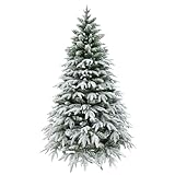 SHATCHI Albero di Natale artificiale ricoperto di abete della Lapponia, con punte miste in PE, PVC, con rami incernierati, decorazioni di lusso per la casa e la neve (120 cm), polietilene, verde, 120 cm
