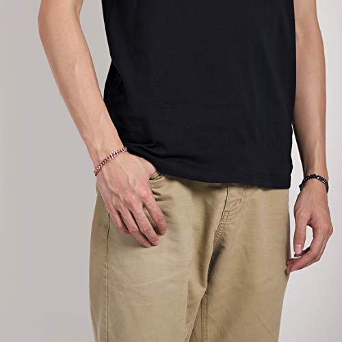 Rose Gold Chain Bracelet for Man Jewelry Also for Women 7mm 21CM Fashion Jewelry Birthday - Image 4