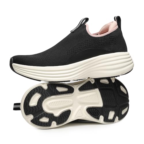 Image of YOHO Women Walking Shoes Rushhour Dynamic | Cushioned, Comfortable, Lightweight & Breathable Knitted Slip-Ons | Every Day Casual Wear Without Lace, Stylish Footwear for Ladies /Girls -900