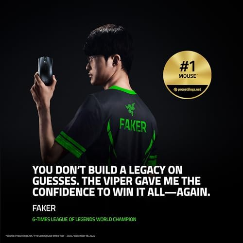 Razer Viper V3 Pro Wireless Gaming Mouse: 55g Lightweight - 8K Polling - 35,000 DPI Optical Sensor with Advanced Features - Gen-3 Optical Switches - 8 Programmable Controls - USB C Charging - White - 1