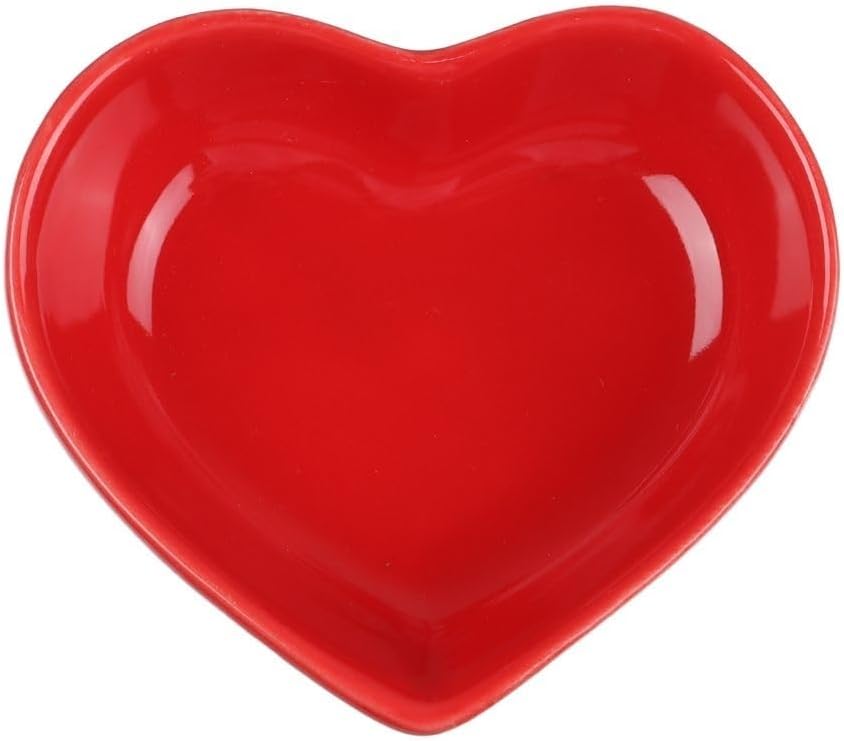 Bowl for Sauce Kitchen Snack Serving Dishes Condiment Ceramic Sauce Dish Heart Shape Seasoning(White)