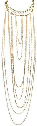 Shiny Cut Gold Plated Chains Necklace Choker Chunky Body Chain Punk Boho Gothic
