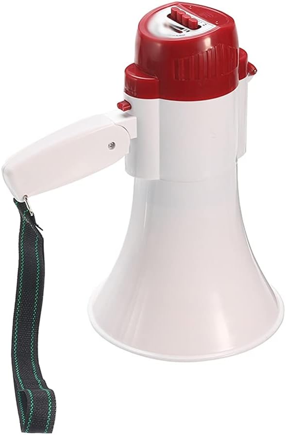 Portable Hand Speaker Megaphone Strap Grip Loudspeaker Recording Play Horn Tour Guide Speakers Loud Volume