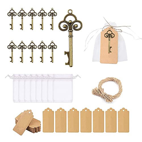 Abrebotellas con llave Vintage 30 Piezas Set Juego de Abrebotellas de Decoración Recuerdos de Boda Clave Abrebotellas,paraDecoración de Boda