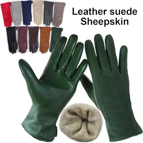 Guantes térmicos de ante para mujer con pantalla táctil invierno 4