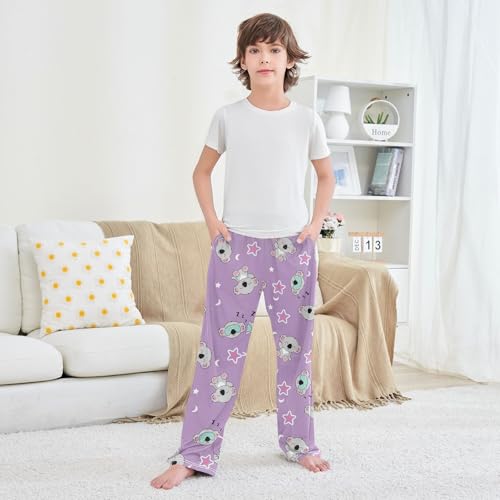 Boys' Pants Sleep Cute Star Girl Koala Long Bottoms Jogger Pants Elastic Waist Trousers with Pockets S-XL3