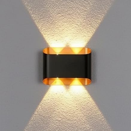 Image of FERA Waterproof Up Down Led Wall Lamp, Aluminium IP65 Body 4 Ray, Warm White, Indoor /Outdoor Decorative Wall Sconce Light, (BLAZ)