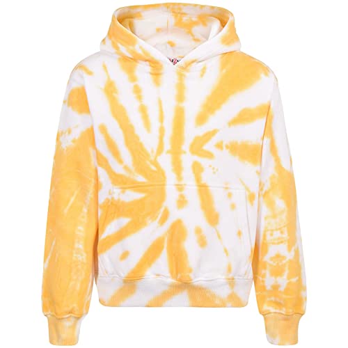 Sweat Hoodie T.D Mustard sweat-shirt à capuche pour enfant pull tie dye uni jaune