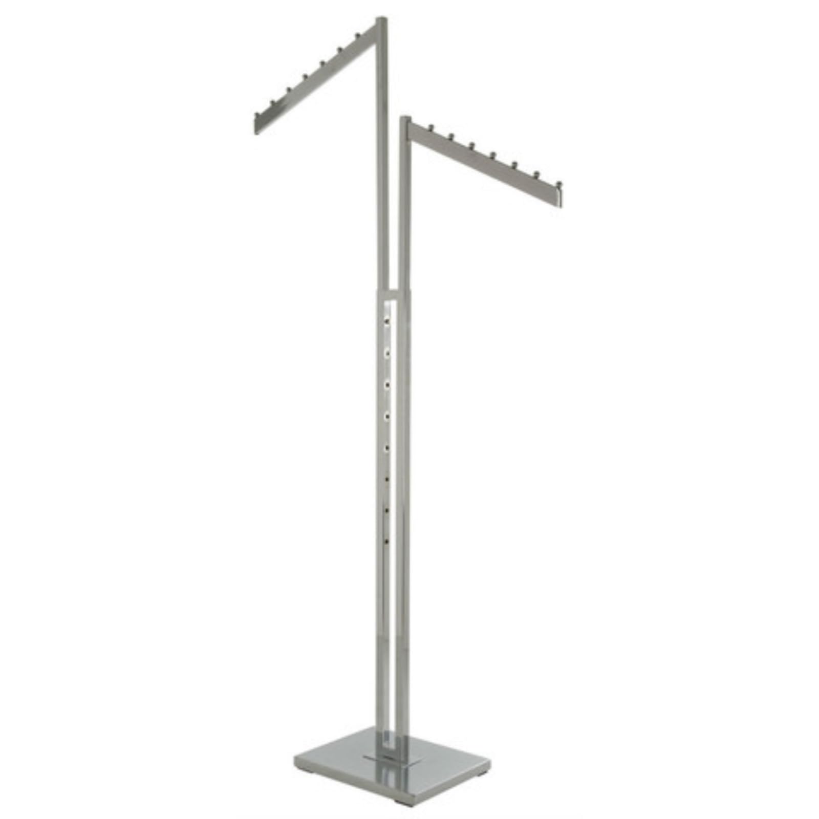 Heavy Duty Chrome 2 Sloping Arms Clothes Rail Display Stand