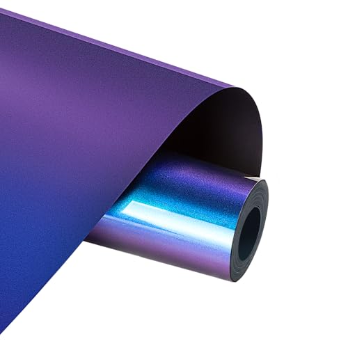 Image of HTVRONT Chameleon HTV Heat Transfer Vinyl - 12 inch x 8ft Purple to Royal Blue HTV for Shirts, Iron on Vinyl for All Cutting Machine - Easy to Cut & Weed for Heat Transfer Design