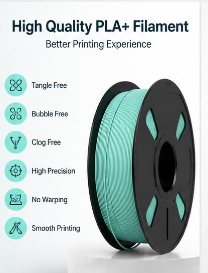 Image of PLA 3D Printer Filament 1.75mm, 1kg Spool (2.2 lbs) - UV /Heat /Weather Resistant, Strong Layer Bonding, Smooth Printing, Low Odor, Outdoor Functional Prototypes, FDM Compatible (pacific teal, 200 Gram)