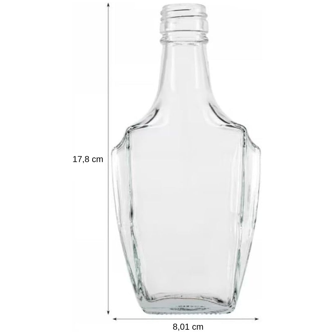 lotto di 24 bottiglie di vetro vuote da 250 ml con tappo a vite, bottiglie per vino, smoothie, acquavite, aceto, olio