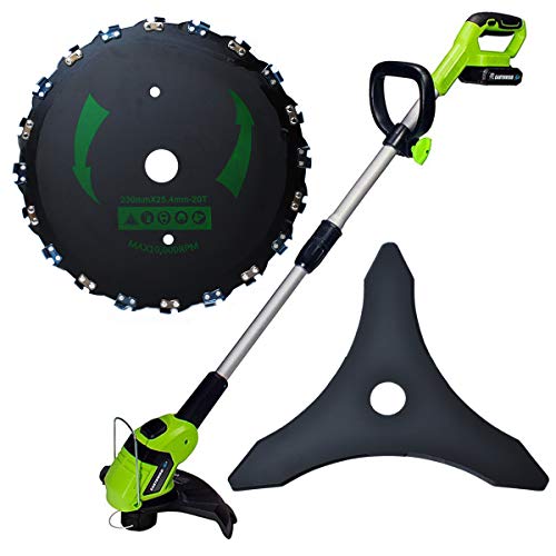 Chainsaw Tooth 9 Inch Brush Blade 20 Tooth 10000 RPM for St-ihl Echo Trimmer, Cutter, Weed Eater Lawn Mower Circular Saw Blade Electric Weeder Accessories with 10''×3 Brush Cutter Blade