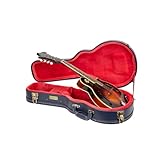 Crossrock Relief Series-Holzkoffer für F-Style Mandoline, mit stark strukturierter Oberfläche, Kunstfell in Nerzoptik, Edelstahlverschlüssen – Ozeanblau (CRW630MFOB)