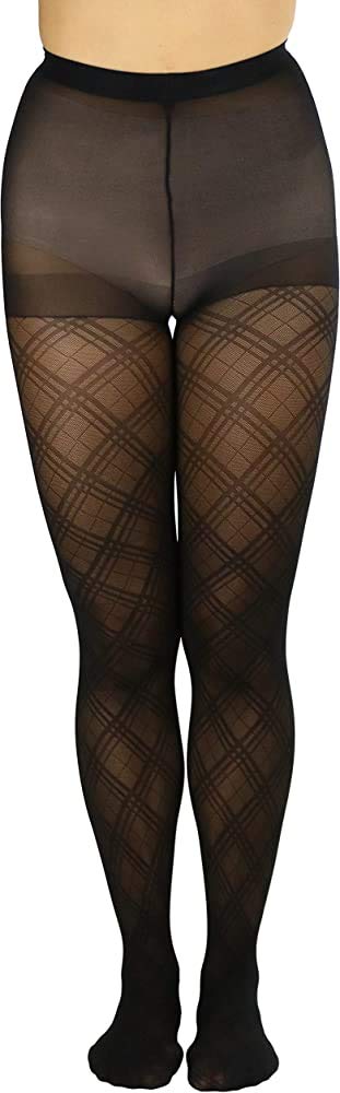 plumbury Women's/Girls's High Waist Pantyhose Texture Stylish Stockings, Free Size, Black-picture-25