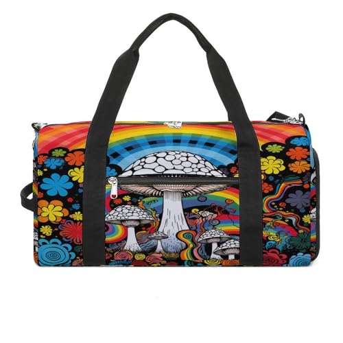 Mushroom Gym Bag Travel Duffel Bag Sports Tote Bag Workout Bag Weekender Bag for Women Men