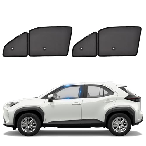 ZATOOTO トヨタ ヤリスクロス専用 メッシュカーテン マグネット式 車 カーテン 遮光 換気 車中泊 網戸 折り畳み式 サンシェード フロントサイド用 日除け UVカット メッシュサンシェード 虫よけ 車用アクセサリー 運転席 助手席 収納袋付き 2
