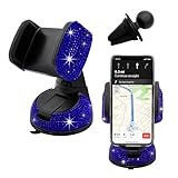 Suvnie Bling Car Phone Holder, 360 Degree Adjustable Crystal Auto Dashboard Air Vent Cell Phone Mount, Universal Car Phone Holder Mount for Windshield Dashboard and Air Outlet (Royal Blue)