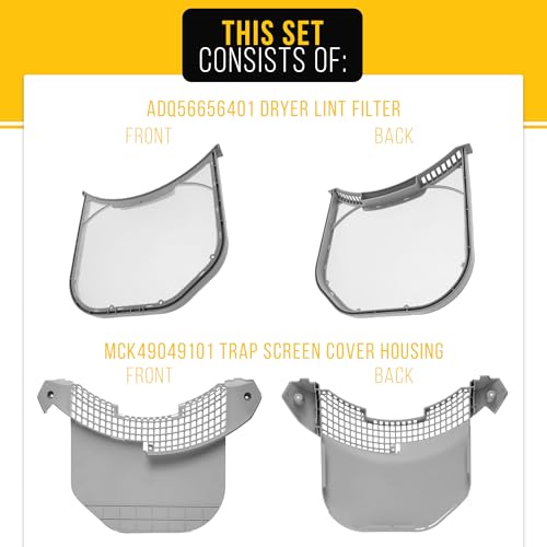 Image of PartsBroz Lint Filter & Screen Housing for LG DLG3401W Dryer Lint Filter Trap Screen Cover Housing Replacement