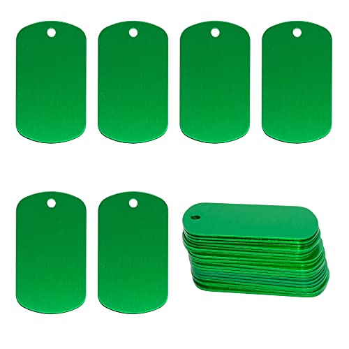 Image of StayMax Aluminum Blank Tags Stamping Blanks 25 Pack (Green)