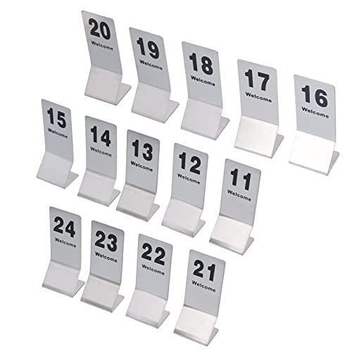 Porte-affiches de table empilable en acier inoxydable avec marque-places numérotés 1-25