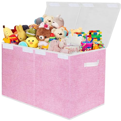 Pantryily Large Toy Box with Lid,Collapsible Sturdy Toys Storage Chest