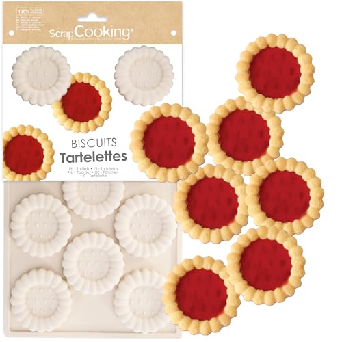 ScrapCooking - Moule Silicone 11 Tartelettes - Moule Biscuits - Apte Four & Congélateur - Pâtisserie Gâteau Enfant - Ustensile Souple - Recette Tartelettes...