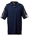 adidas A76 Mens ClimaLite 3-Stripes Cuff Polo - Collegiate Navy & White, Large