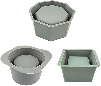 appuivbt Flower Pot Resin Mold Silicone,Succulent Planter Mould Cement Molds Concrete Clay Mold,Square/Round/Octagon