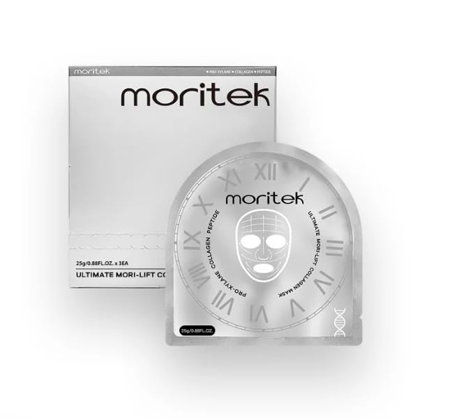 MORlTEK - Máscara antienvejecimiento profunda (1 unidad) colágeno reafirmante en forma de V y proporciona una humedad intensa para un brillo