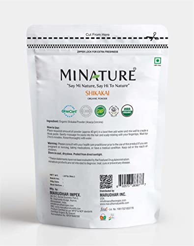 Organic Shikakai Powder By Mi Nature | Acacia Concinna | Usda Nop Certified 100% Organic | Vegan | Excellent Hair Conditioner (8 Oz) #TOP4