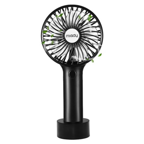 Miady Ventilatore manuale, 5000 mAh, mini ventilatore (7 – 20 ore di funzionamento), USB C, batteria ricaricabile, ventilatore tascabile con 3 velocità per viaggi all'aperto e interni
