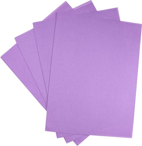 Image of KCS 4 /6 pc of 12 inch x 18 inch(30cmx45cm) 18CT Counted Cotton Aida Cloth Cross Stitch Fabric (4 pc, Lavender)